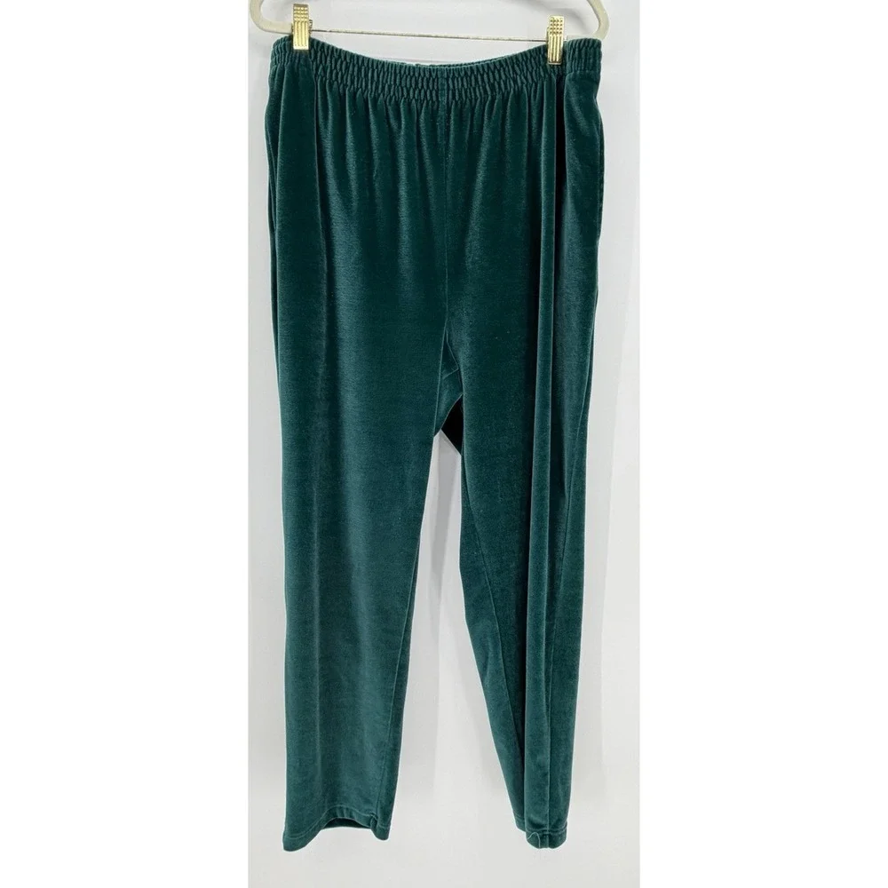 Lane Bryant Designs Velour 2 Piece Loungewear Set Emerald Green Soft Cozy 18/20
